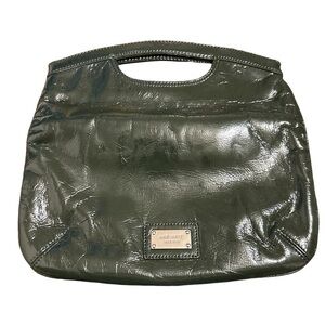 Nine West Hunter Green patent clutch